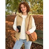 MEROKEETY Puffer Vest Women 2026 Fall Winter Sleeveless Coat(Khaki)