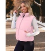 MEROKEETY Puffer Vest Women 2026 Fall Winter Sleeveless Coat(Pink)