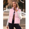 MEROKEETY Puffer Vest Women 2026 Fall Winter Sleeveless Coat(Pink)