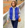 MEROKEETY Puffer Vest Women 2026 Fall Winter Sleeveless Coat(Royal)
