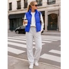 MEROKEETY Puffer Vest Women 2026 Fall Winter Sleeveless Coat(Royal)