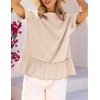 MEROKEETY Women’s 2026 Summer Short Sleeve Peplum Casual Ruffle Tops(Apricot)
