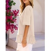 MEROKEETY Women’s 2026 Summer Short Sleeve Peplum Casual Ruffle Tops(Apricot)