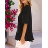 MEROKEETY Women’s 2026 Summer Short Sleeve Peplum Casual Ruffle Tops(Black)