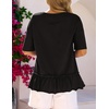 MEROKEETY Women’s 2026 Summer Short Sleeve Peplum Casual Ruffle Tops(Black)