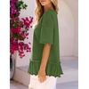 MEROKEETY Women’s 2026 Summer Short Sleeve Peplum Casual Ruffle Tops(Green)
