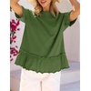 MEROKEETY Women’s 2026 Summer Short Sleeve Peplum Casual Ruffle Tops(Green)