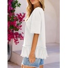 MEROKEETY Women’s 2026 Summer Short Sleeve Peplum Casual Ruffle Tops(White)