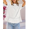 MEROKEETY Women’s 2026 Summer Short Sleeve Peplum Casual Ruffle Tops(White)