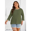 MEROKEETY Women’s 3/4 Length Sleeve Tops Dressy Casual Crew Neck Loose Trendy Spring Blouses T Shirts(Green)