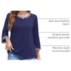 MEROKEETY Women’s 3/4 Length Sleeve Tops Dressy Casual Crew Neck Loose Trendy Spring Blouses T Shirts(Navy)