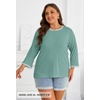 MEROKEETY Women’s 3/4 Length Sleeve Tops Dressy Casual Crew Neck Loose Trendy Spring Blouses T Shirts(Sage)