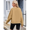 MEROKEETY Womens Crewneck Cropped Sweatshirts Trendy Oversized Pullover(Apricot)