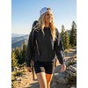 MEROKEETY Womens Crewneck Cropped Sweatshirts Trendy Oversized Pullover(Black)