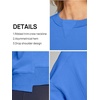 MEROKEETY Womens Crewneck Cropped Sweatshirts Trendy Oversized Pullover(Blue)
