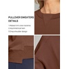 MEROKEETY Womens Crewneck Cropped Sweatshirts Trendy Oversized Pullover(Darkbrown)