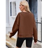 MEROKEETY Womens Crewneck Cropped Sweatshirts Trendy Oversized Pullover(Darkbrown)