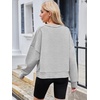 MEROKEETY Womens Crewneck Cropped Sweatshirts Trendy Oversized Pullover(Heathergrey)