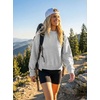 MEROKEETY Womens Crewneck Cropped Sweatshirts Trendy Oversized Pullover(Heathergrey)