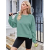 MEROKEETY Womens Crewneck Cropped Sweatshirts Trendy Oversized Pullover(Lightgreen)