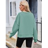 MEROKEETY Womens Crewneck Cropped Sweatshirts Trendy Oversized Pullover(Lightgreen)