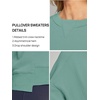 MEROKEETY Womens Crewneck Cropped Sweatshirts Trendy Oversized Pullover(Lightgreen)