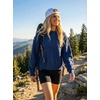 MEROKEETY Womens Crewneck Cropped Sweatshirts Trendy Oversized Pullover(Navy)