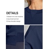 MEROKEETY Womens Crewneck Cropped Sweatshirts Trendy Oversized Pullover(Navy)