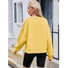 MEROKEETY Womens Crewneck Cropped Sweatshirts Trendy Oversized Pullover(Yellow)
