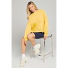 MEROKEETY Womens Crewneck Cropped Sweatshirts Trendy Oversized Pullover(Yellow)