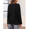 MEROKEETY Women’s Fall Lace Long Sleeve Tops 2026 Casual Shirts(Black)