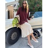 MEROKEETY Women’s Fall Lace Long Sleeve Tops 2026 Casual Shirts(Burgundy)