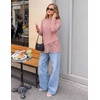 MEROKEETY Women’s Fall Lace Long Sleeve Tops 2026 Casual Shirts(Pink)