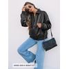MEROKEETY Womens Fall Winter Oversized Faux Leather Bomber Jacket Coat 2026(Black)