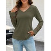 MEROKEETY Womens Long Sleeve Tops Fall Winter Ribbed Sweaters Casual Shirts(Armygreen)