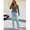 MEROKEETY Womens Long Sleeve Tops Fall Winter Ribbed Sweaters Casual Shirts(Armygreen)