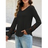 MEROKEETY Womens Long Sleeve Tops Fall Winter Ribbed Sweaters Casual Shirts(Black)