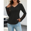 MEROKEETY Womens Long Sleeve Tops Fall Winter Ribbed Sweaters Casual Shirts(Black)
