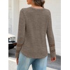 MEROKEETY Womens Long Sleeve Tops Fall Winter Ribbed Sweaters Casual Shirts(Brown)