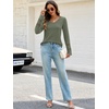 MEROKEETY Womens Long Sleeve Tops Fall Winter Ribbed Sweaters Casual Shirts(Dustygreen)