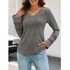 MEROKEETY Womens Long Sleeve Tops Fall Winter Ribbed Sweaters Casual Shirts(Grey)