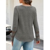 MEROKEETY Womens Long Sleeve Tops Fall Winter Ribbed Sweaters Casual Shirts(Grey)