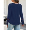 MEROKEETY Womens Long Sleeve Tops Fall Winter Ribbed Sweaters Casual Shirts(Navy)