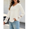 MEROKEETY Womens Long Sleeve Tops Fall Winter Ribbed Sweaters Casual Shirts(White)