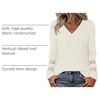 MEROKEETY Womens Long Sleeve Tops Fall Winter Ribbed Sweaters Casual Shirts(White)