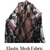 MEROKEETY Womens Mesh Sheer Lace Long Sleeve Mock Neck Blouse Shirt Tops(Black2)