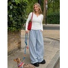 MEROKEETY Womens Striped Long Sleeve Fall Shirts Ribbed Fitted Henley Tops(White)