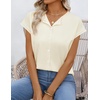 MEROKEETY Women’s Summer Cap Short Sleeve Sweater Vest 2026 Trendy Tops(Beige)
