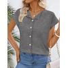 MEROKEETY Women’s Summer Cap Short Sleeve Sweater Vest 2026 Trendy Tops(Grey)