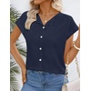MEROKEETY Women’s Summer Cap Short Sleeve Sweater Vest 2026 Trendy Tops(Navy)